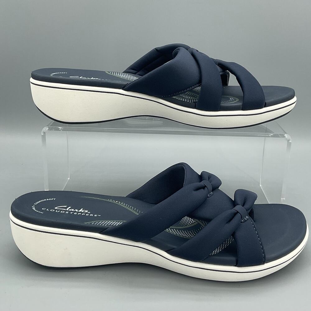 NEW Clarks Women’s Breezerae Ava Thong Sandals Navy Size 10M